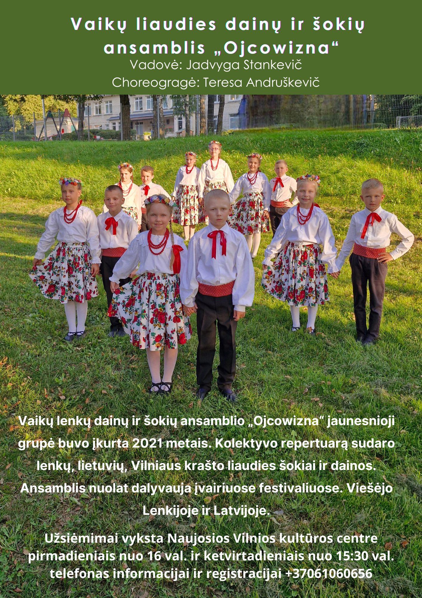 VAIKŲ LIAUDIES DAINŲ IR ŠOKIŲ ANSAMBLIS ,,OJCOWIZNA”