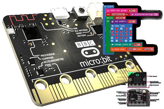 Programavimo mikrokompiuteriais BBC micro: bit užsiėmimai 5–16 metų vaikams