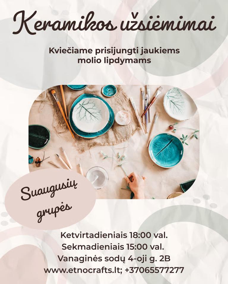 Keramikos užsiėmimai suaugusiems