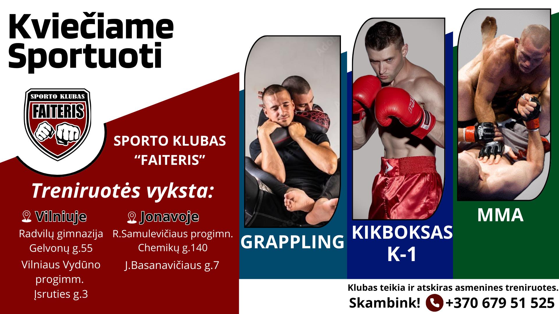 MMA, GRAPPLING, SAVIGYNOS užsiėmimai (Radvilų gimnazija)