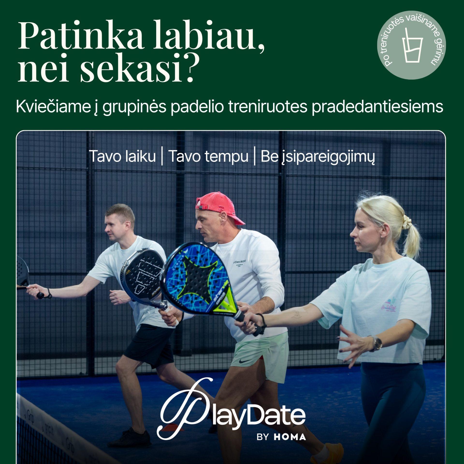 Grupinės padelio treniruotės suaugusiems pradedantiesiems | Treneris Faustas