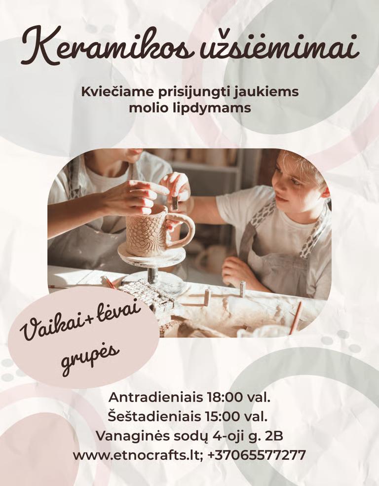 Keramikos užsiėmimai vaikams